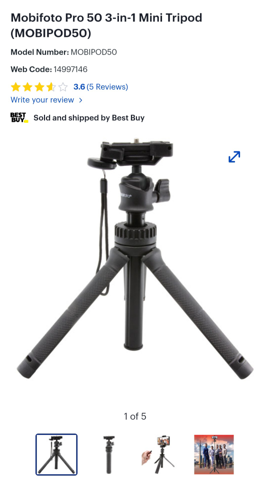 Mobifoto Pro 50 3-in-1 Mini Tripod - photo 4