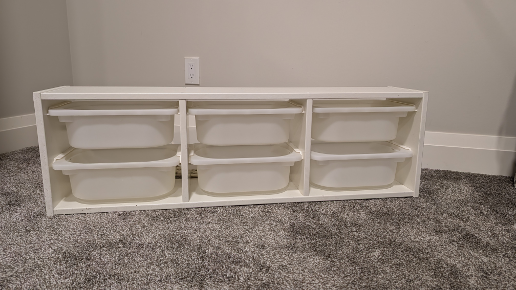 Ikea Trofast wall storage with lights