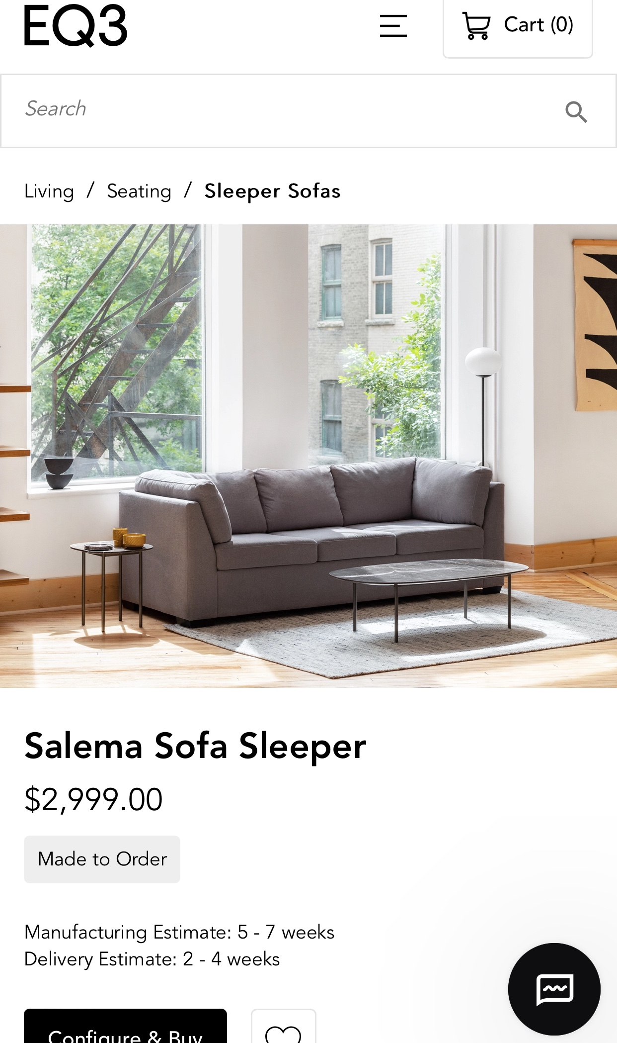 Almost new EQ3 Sleeper Sofa - photo 4