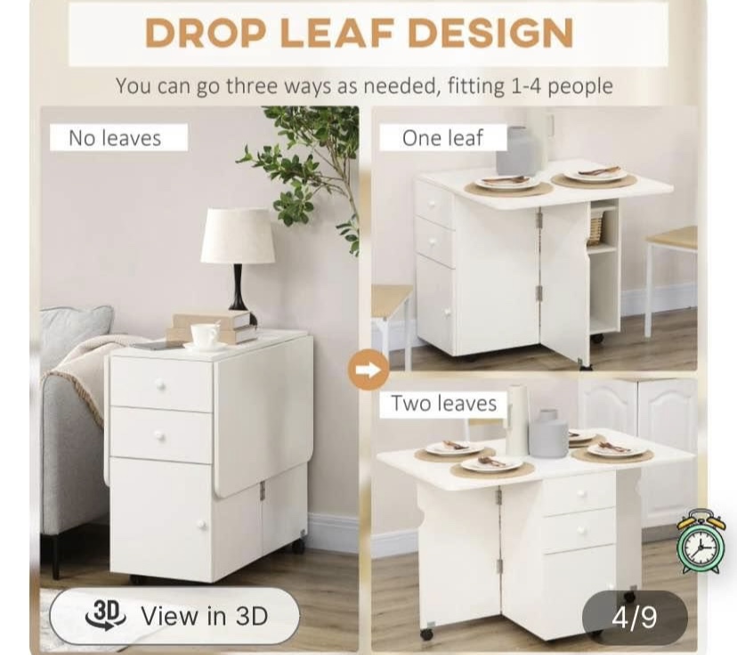 Folding dinning table, nightstand - photo 3