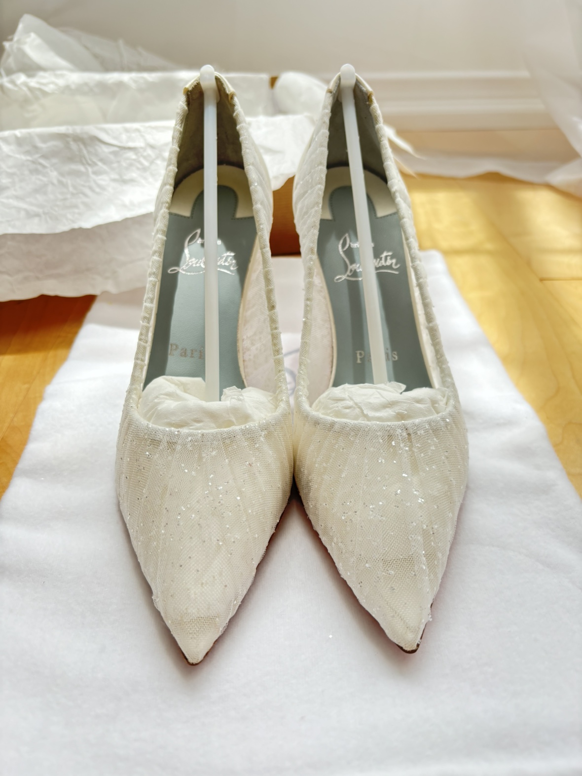 New Christian Louboutin Kate Draperia Bridal Shoes image indicator(7)