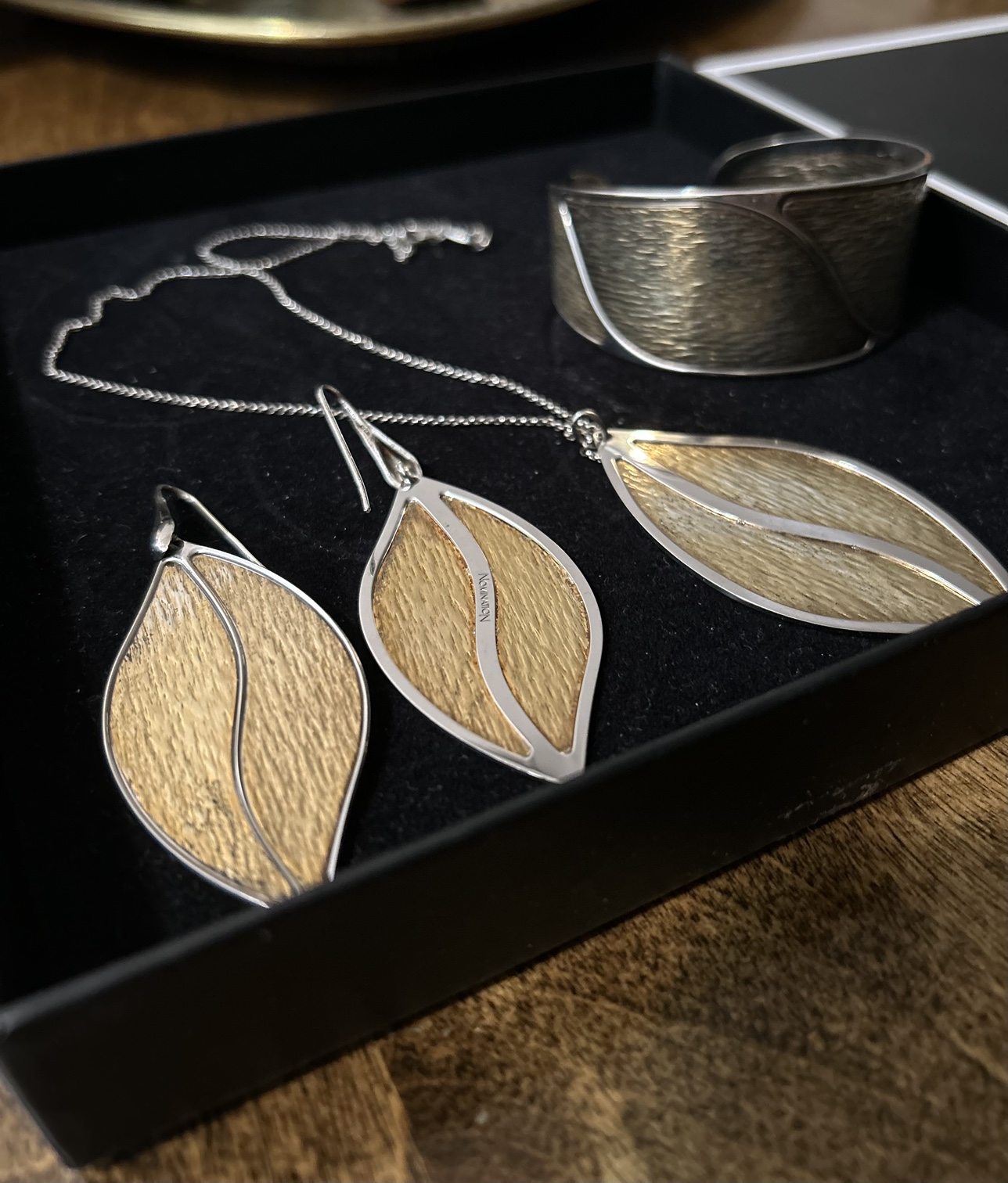 Italian jewelry 18k gold and silver set