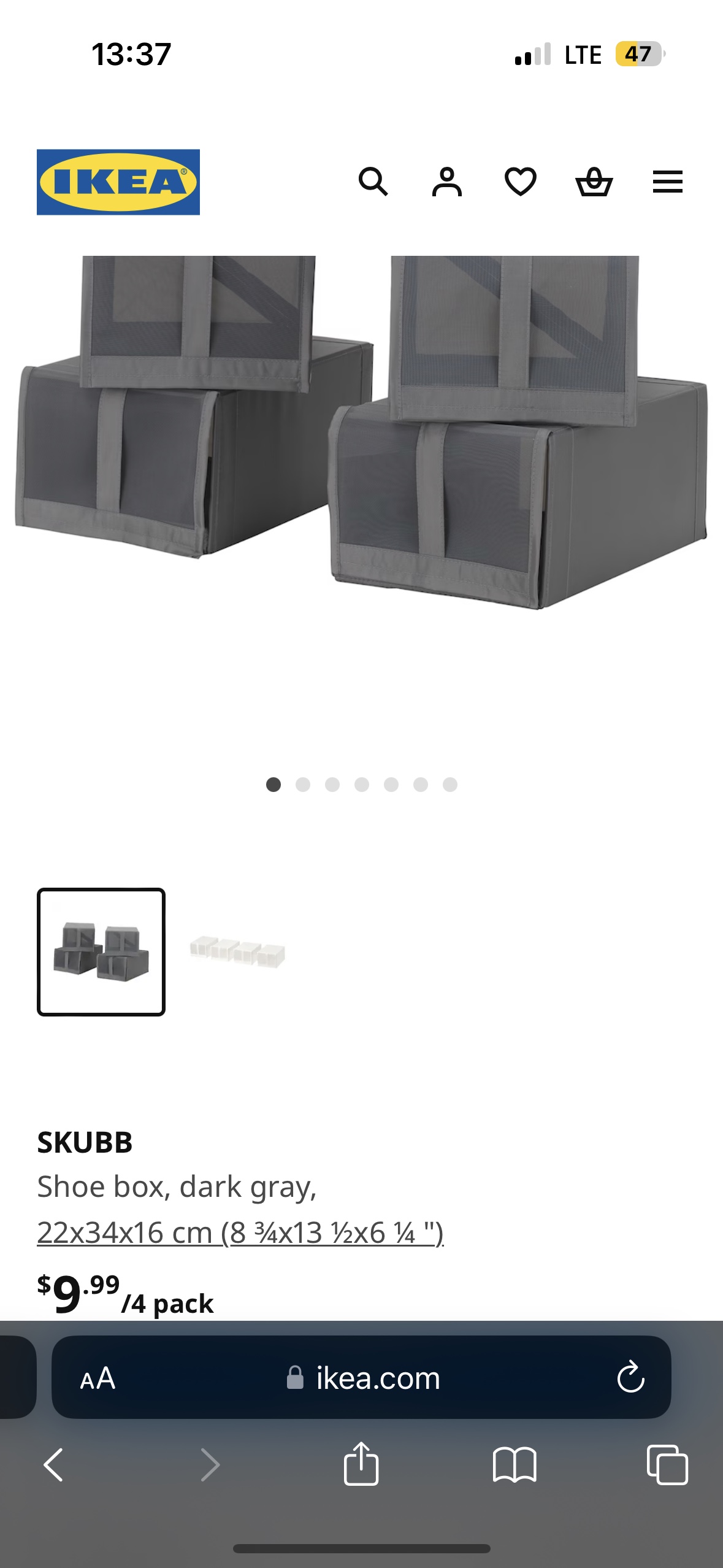 Storage Shoe boxes (4x) - Ikea Skubb, must take - photo 4