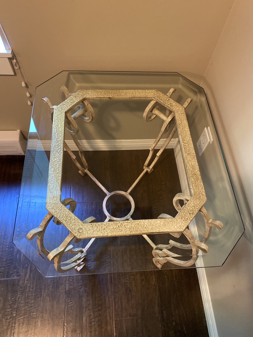 Glass coffee table antique style rustic - photo 2