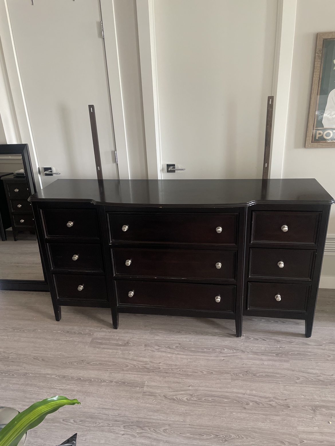 Large Wood Dresser with Mirror - photo 5