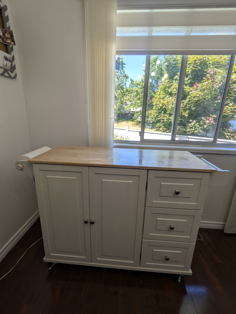 solid wood top portable island