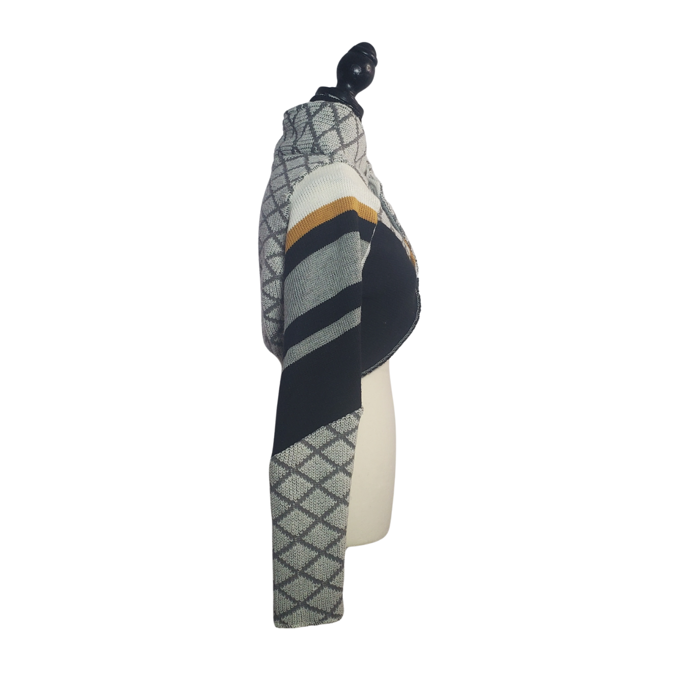 Designer Recycled Asymmetrical Cropped Knot Sweater - photo 2
