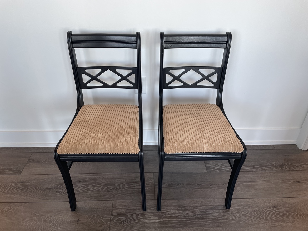 Renovated a pair of dining chairs