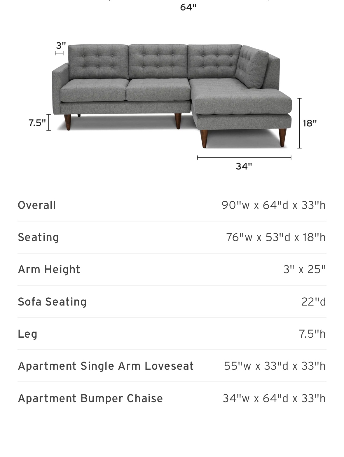Joy bird Eliot right sectional - photo 4