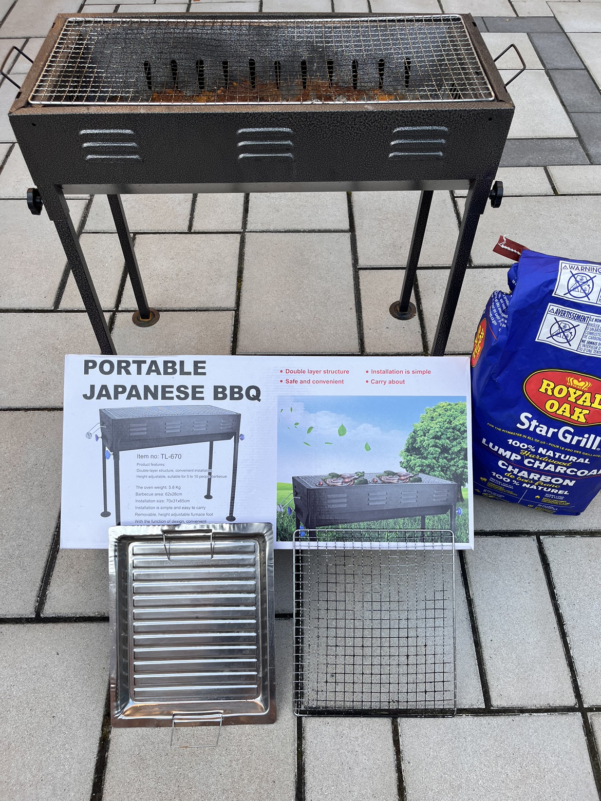Portable Japanese BBQ Charcoal Grill thumbnail