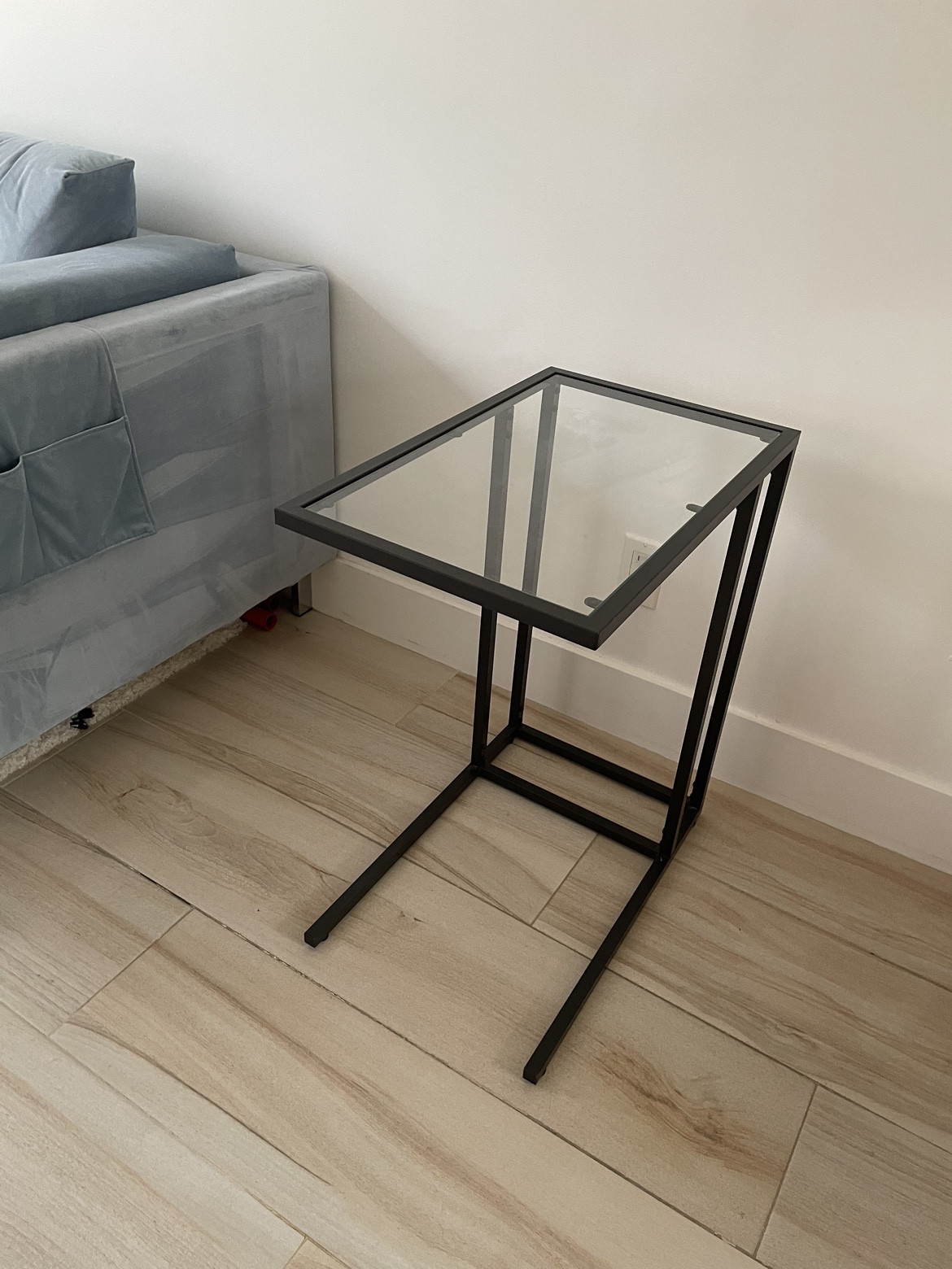 IKEA glass top side table