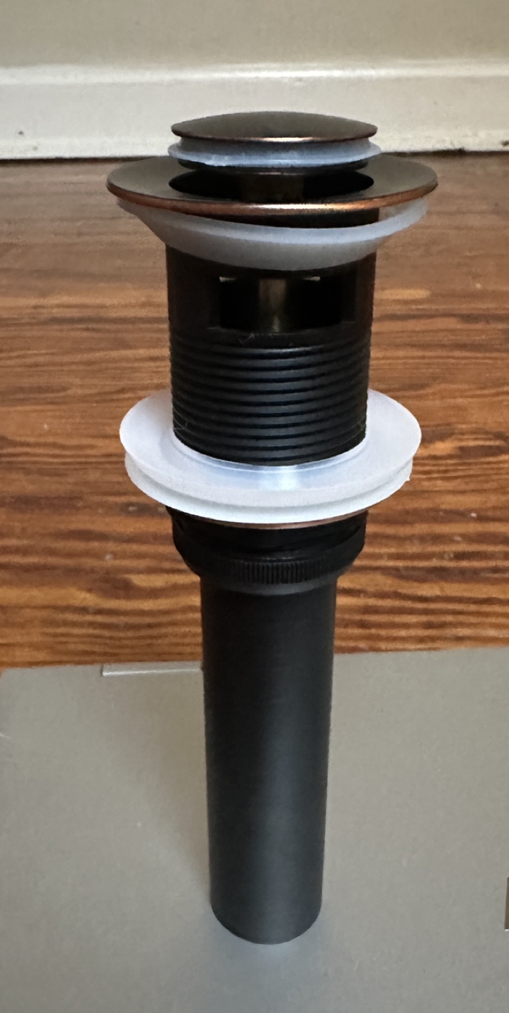 Bronze Pop up drain with overflow - photo 3