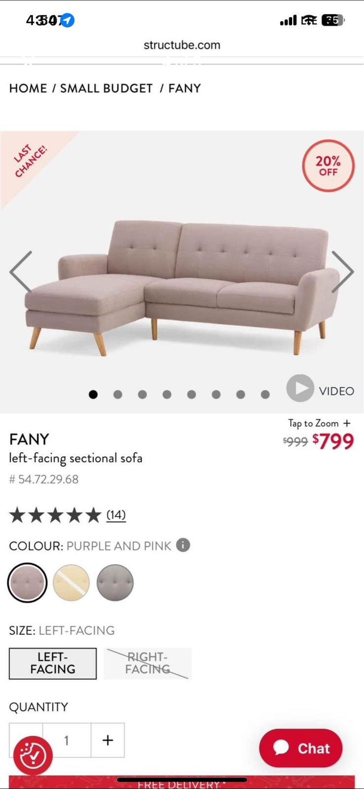 Structube Fany Sectional Couch L-Shaped - photo 5