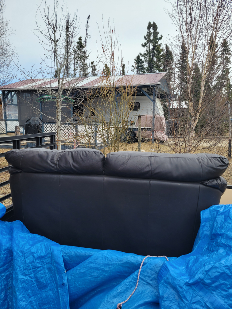 Dark Brown Genuine Leather Loveseat