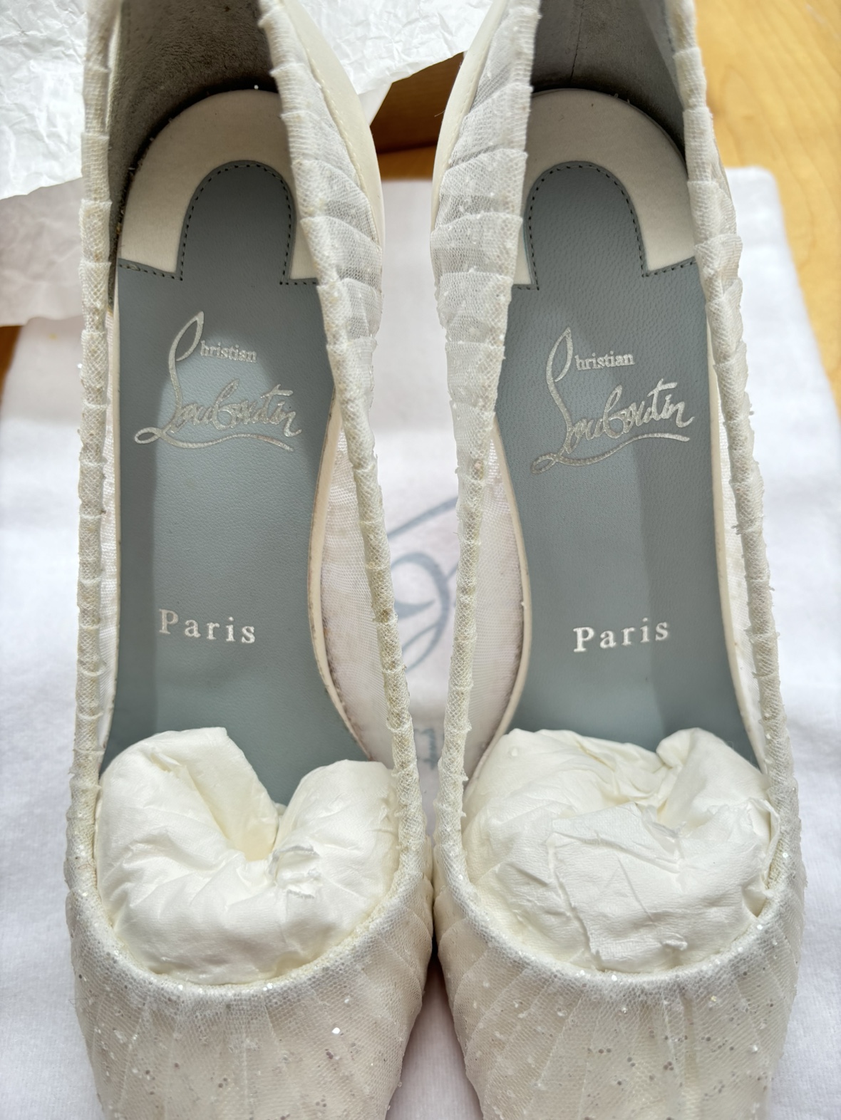 New Christian Louboutin Kate Draperia Bridal Shoes image indicator(5)