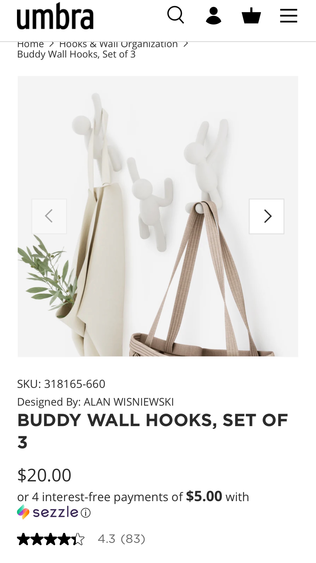 Umbra wall hooks thumbnail