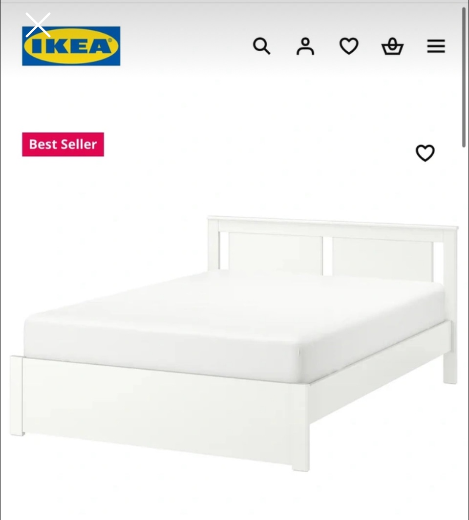 Queen bedframe for sale (white)!