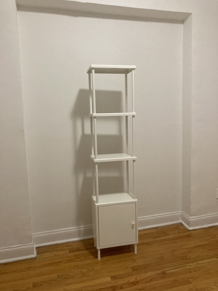 Tall metal off white modern bookshelf