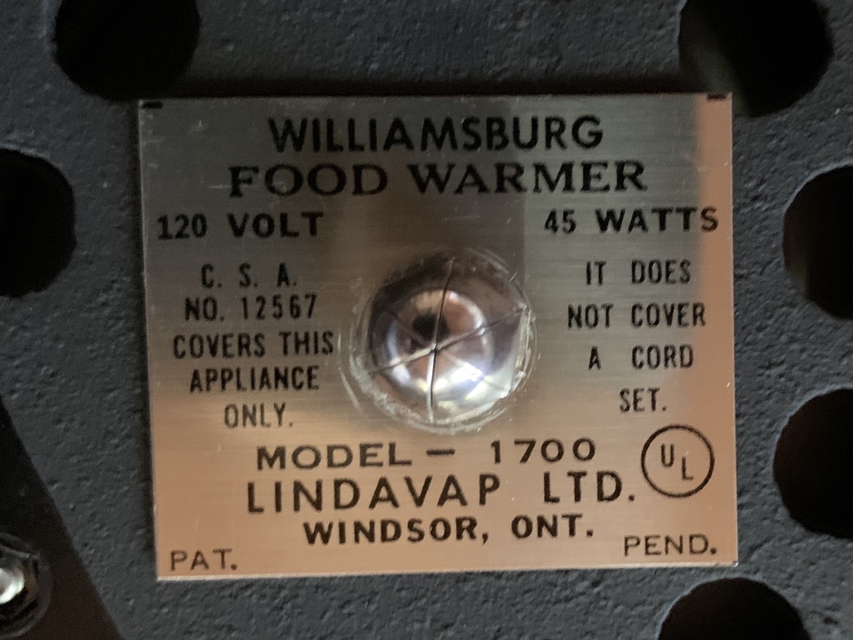 Vintage Williamsburg Food Warmer image indicator(10)