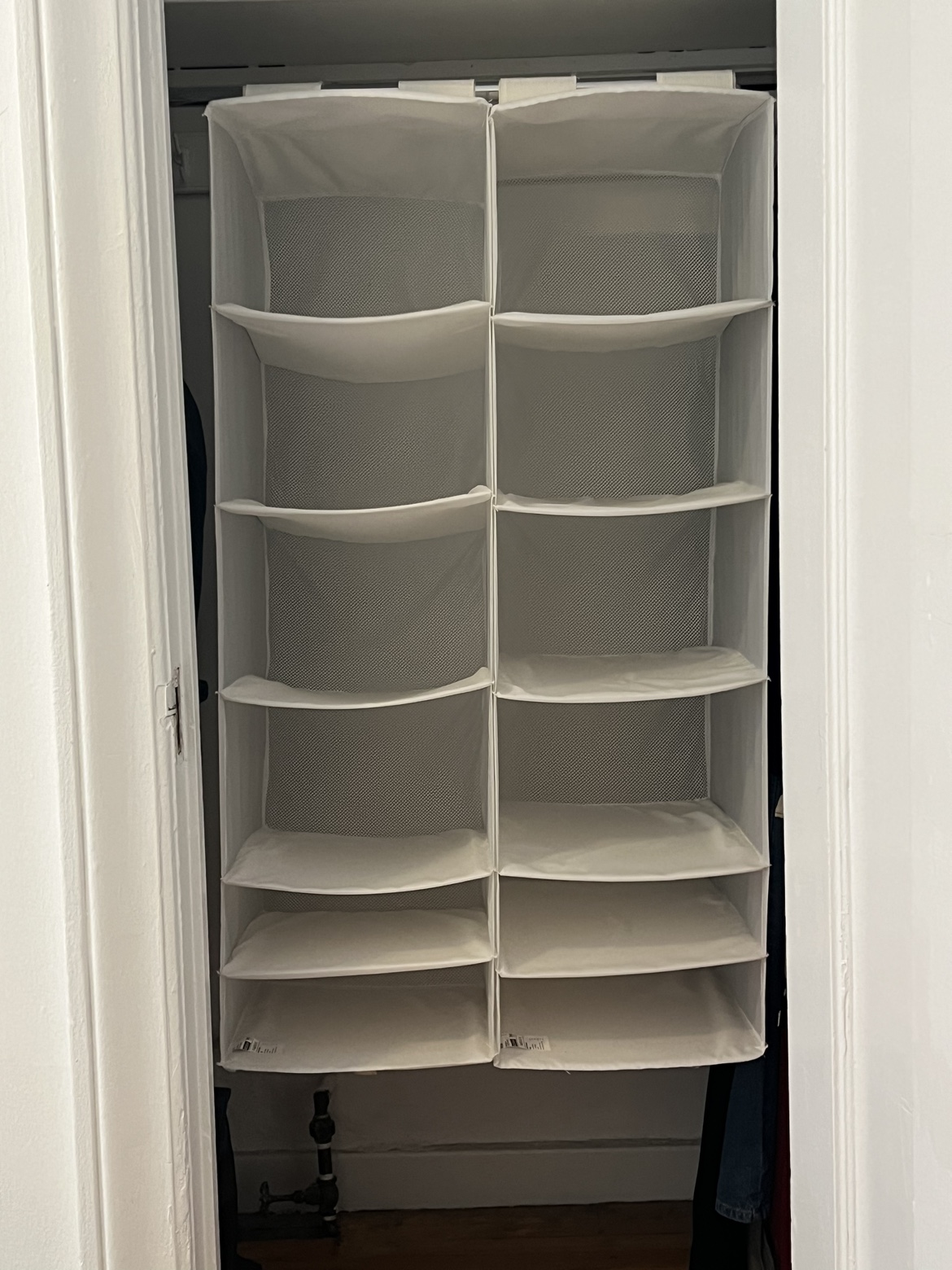 2 White 6-Shelf Hanging Closet Organizers