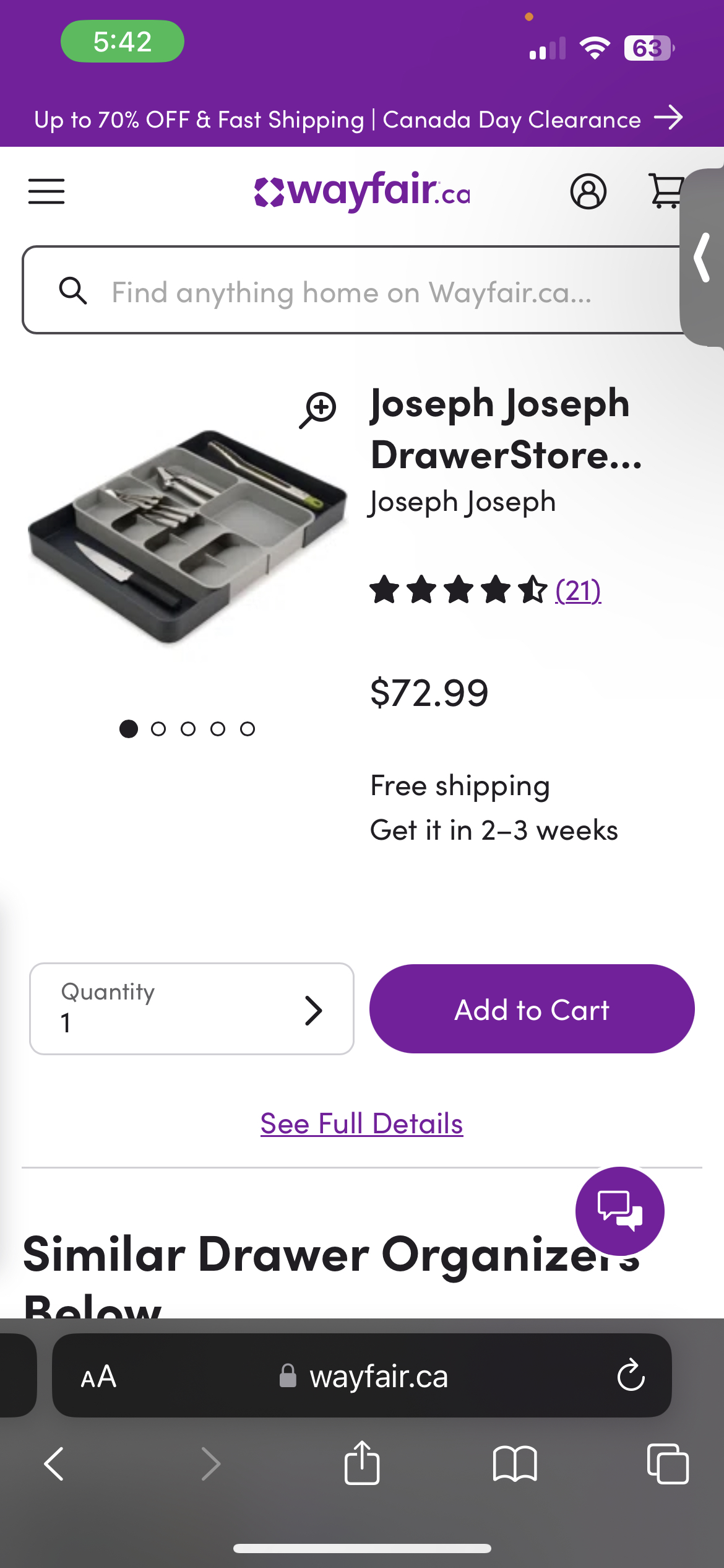 Joseph Joseph DrawerStore Expanding Cutlery