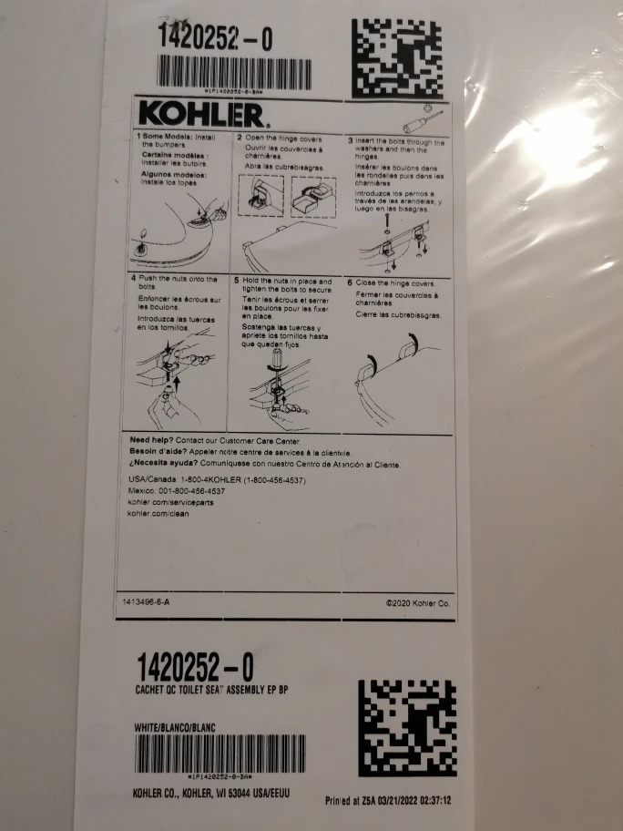 Elongtated Kohler Toilet Cover - photo 2