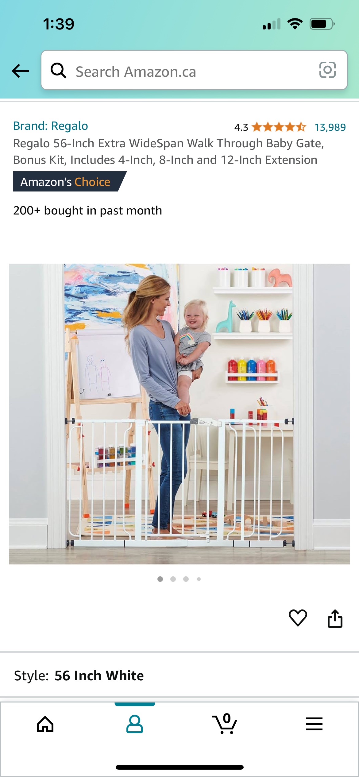 Baby gate, extra wide.  Brand new in box.
