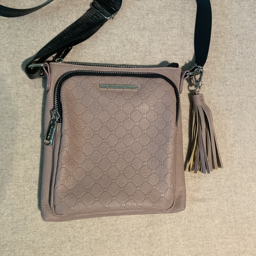 New Steve Madden Faux Leather Mauve/Pink Blush Crossbody Purse image indicator(2)