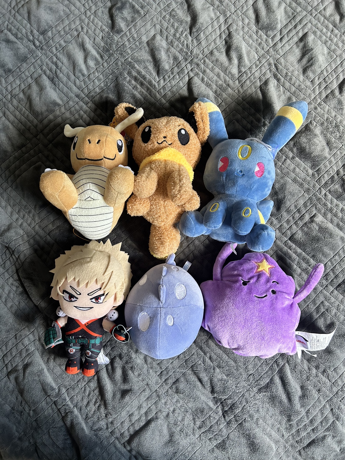 Free!! Plushies (Pokemon, Bakugo, Whale, Adventure Time)