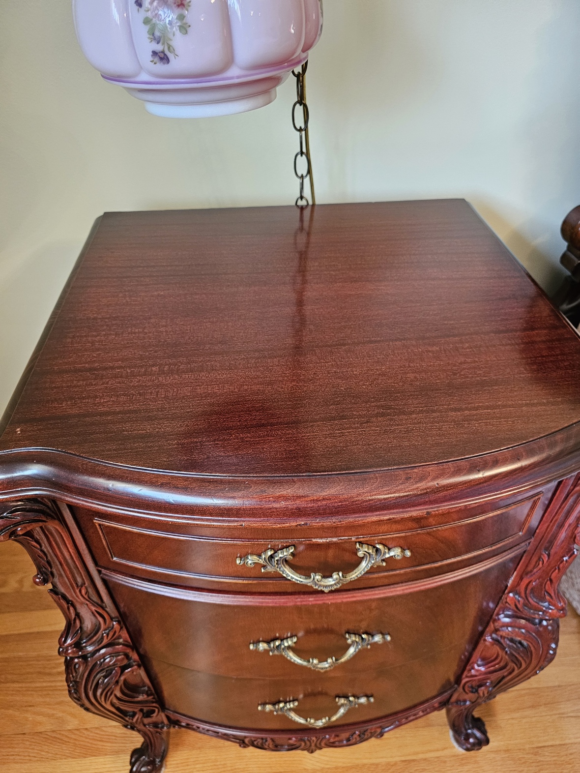French Mahogany Queen Bed Baroque Rocco Set - photo 4