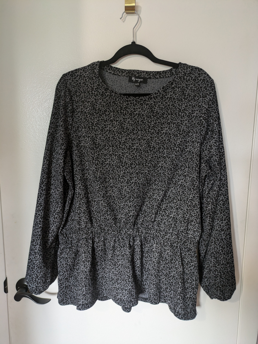 Black and Gray Knit Top