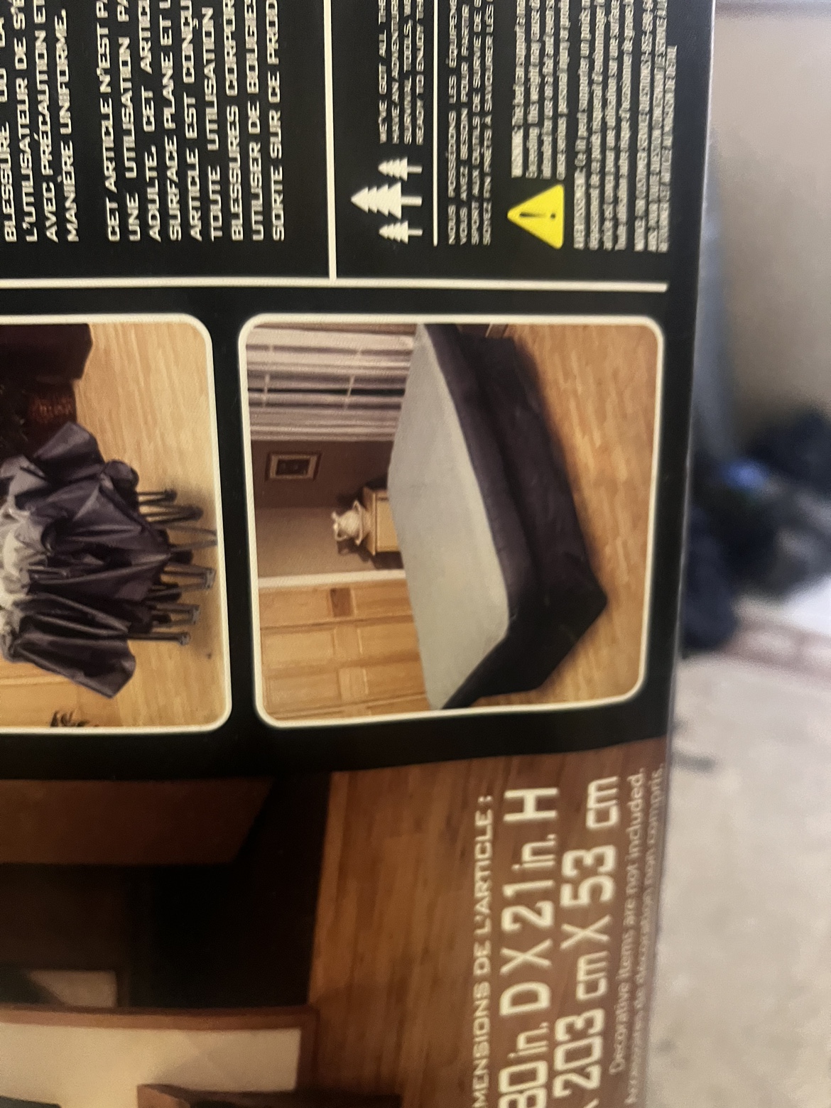 Camping Queen airbed double high folding boxspring and pump