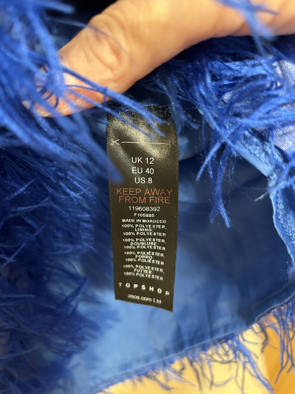 Faux Feather Blue Dress - photo 3
