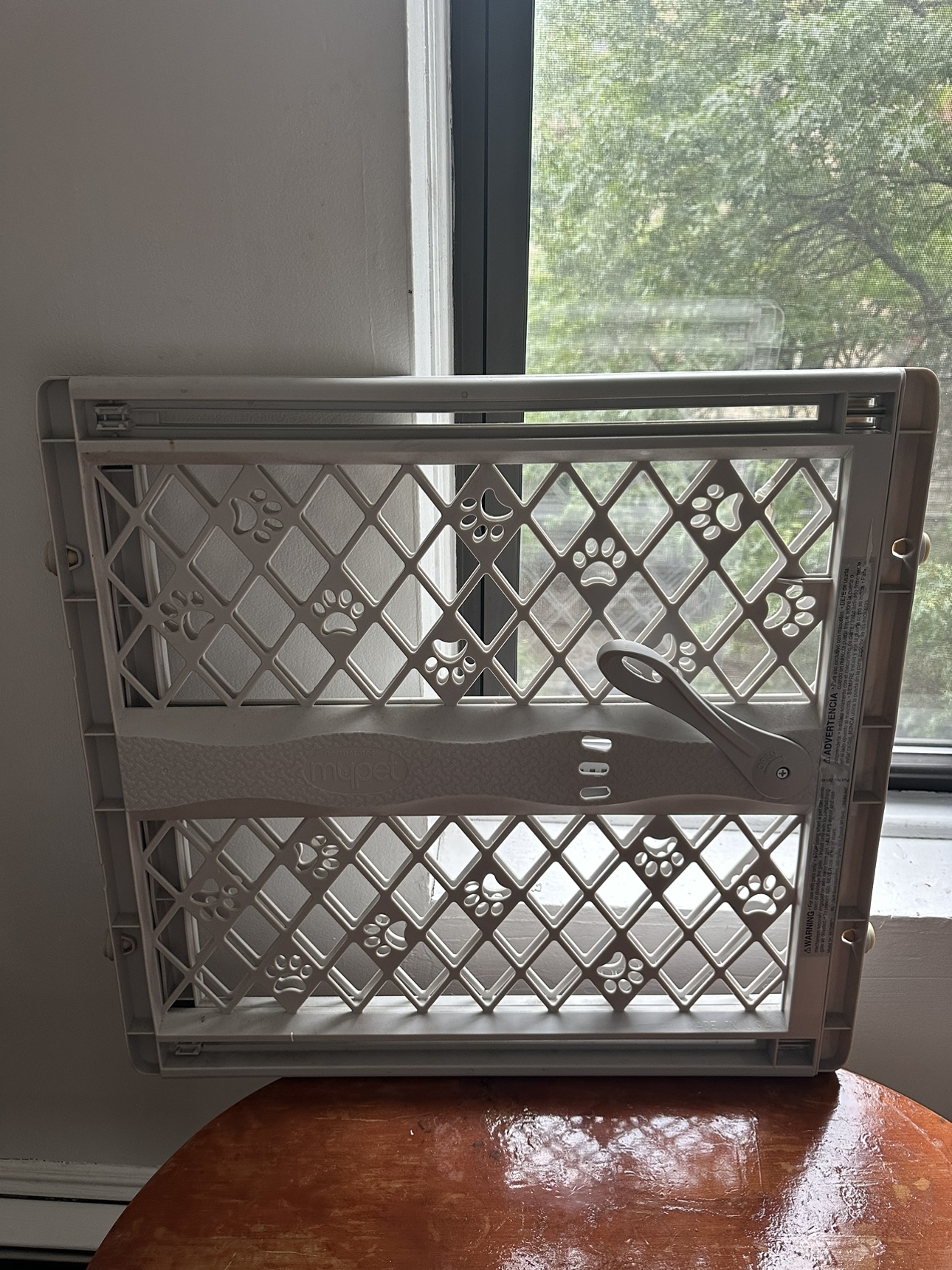 MyPet Paws Portable Pet Gate, Light Gray