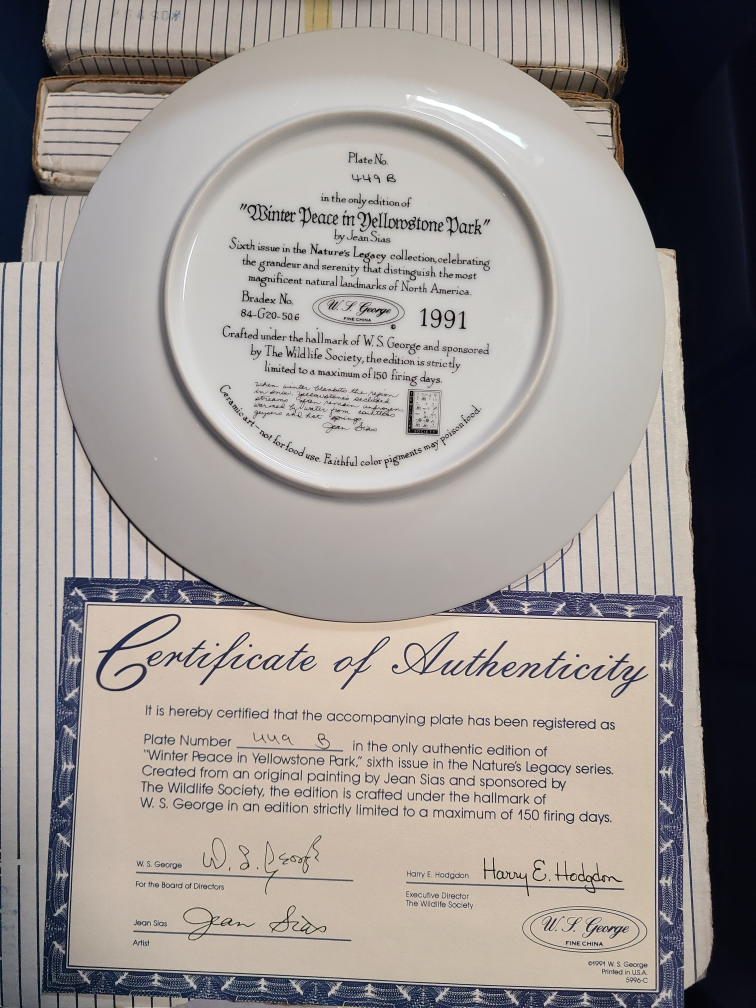 W.S. George "Winter Peace in Yellowstone Park" Collector Plate - photo 2
