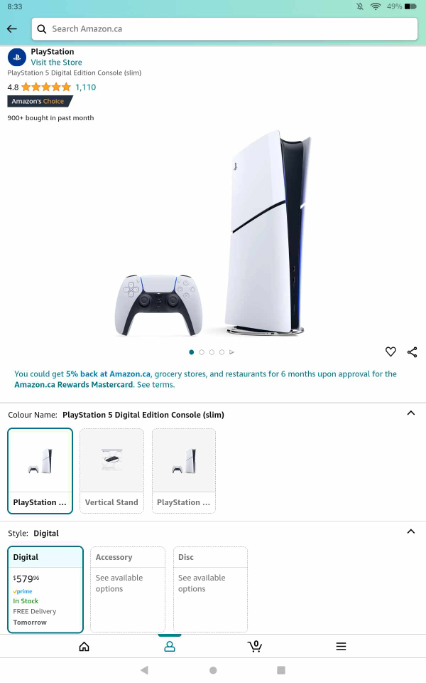 PS5 digital slim with original box.. with headset. - photo 3