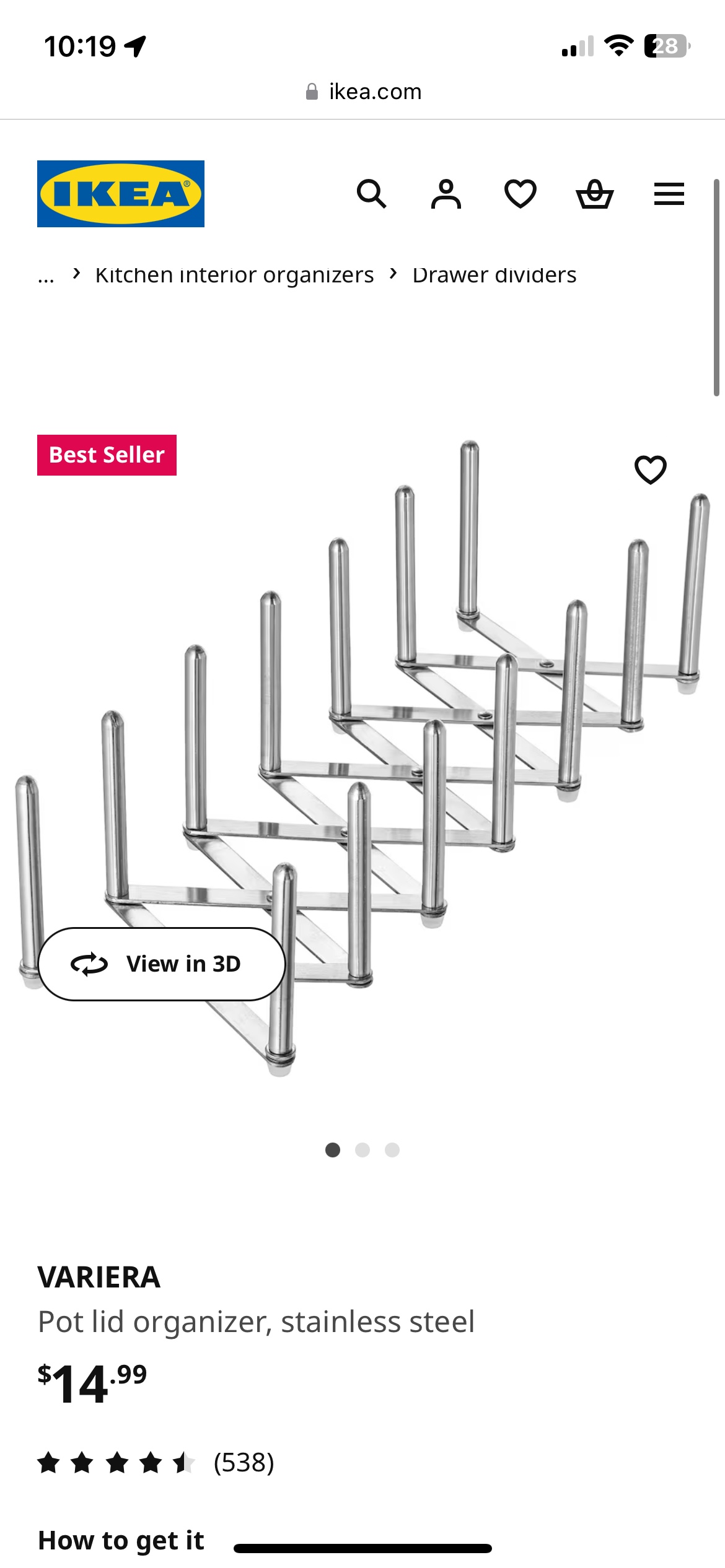 IKEA Variera Pot Lid Organizer