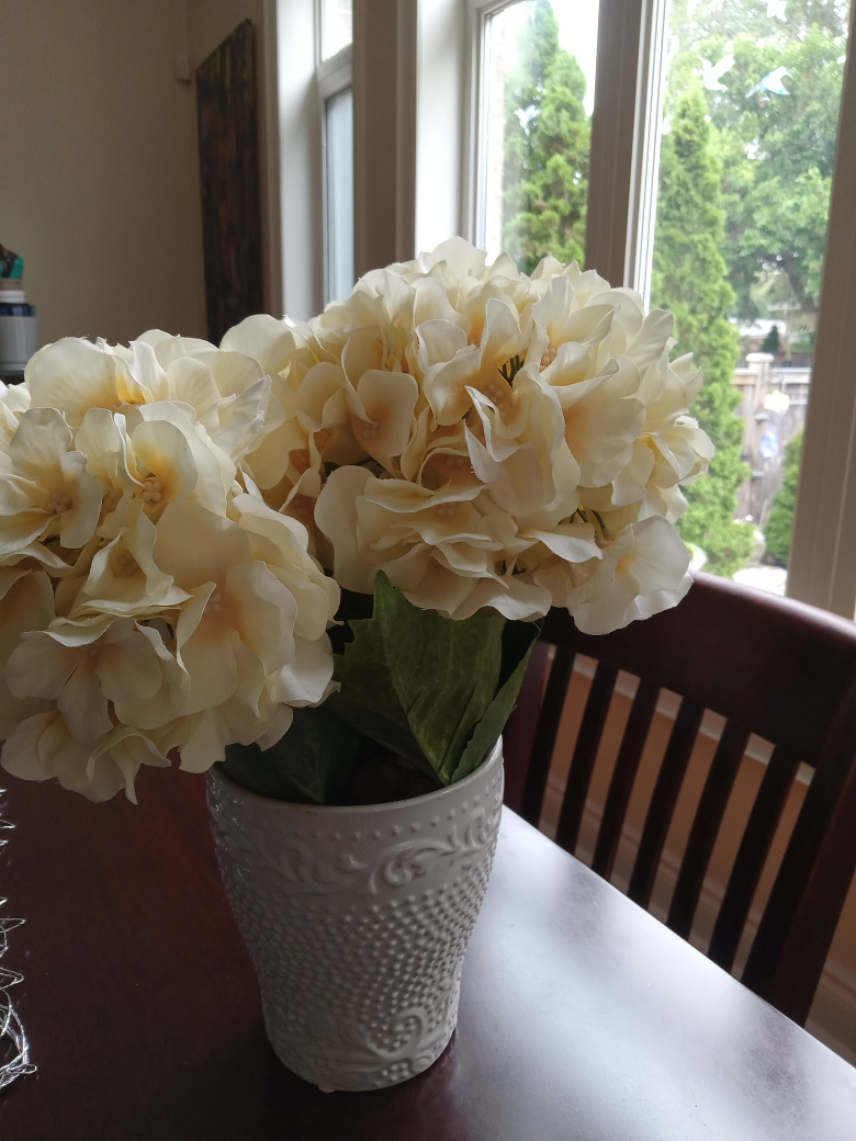 silk hydrangeas ceramic pot thumbnail