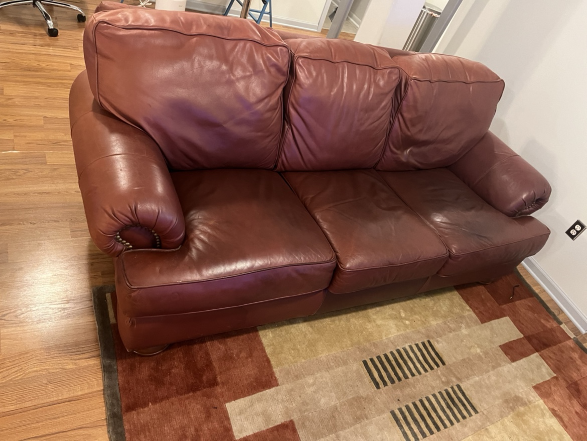 Big comfy dark red couch - photo 3