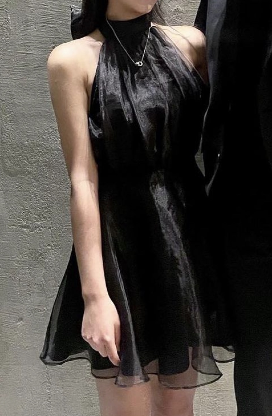 V cute black halter dress. thumbnail