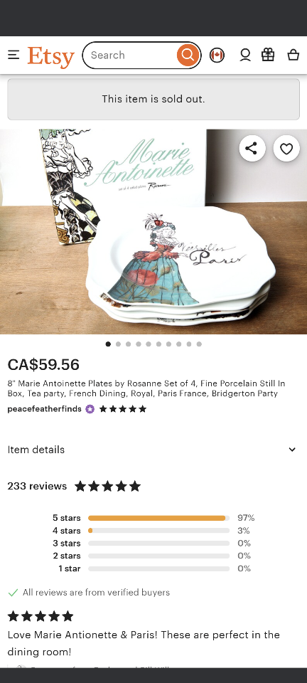 Marie Antoinette plate set - photo 3