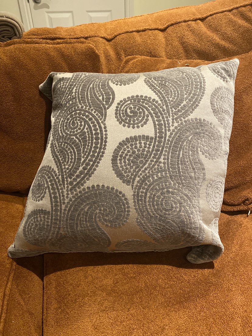 Brown Paisley Patterned Pillow - photo 2