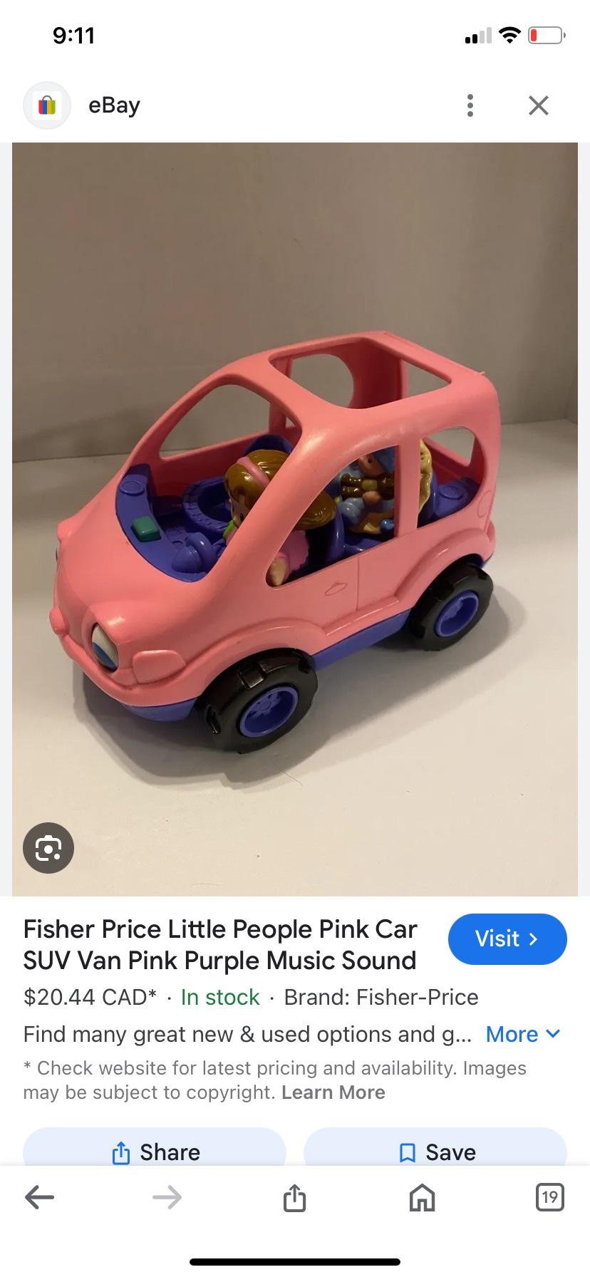 Little People Pink Car with Accessories - photo 2