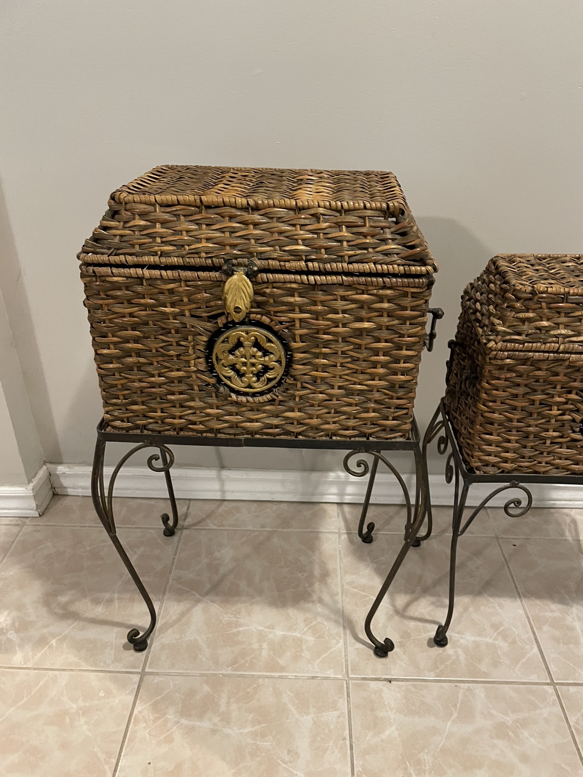 Two Piece Wicker Storage Baskets - photo 3