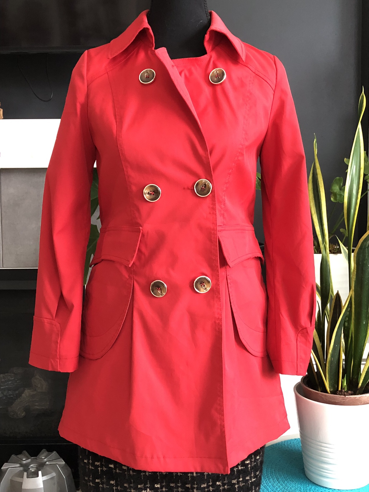Pre-loved Red Pea Coat - Small - photo 2
