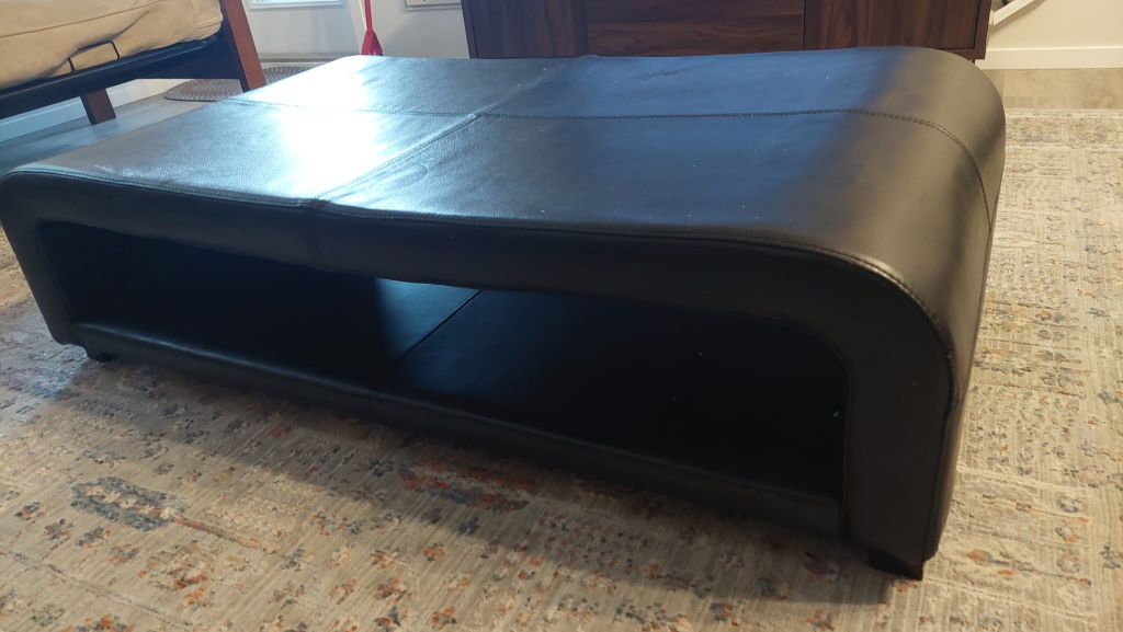 Leather coffee table