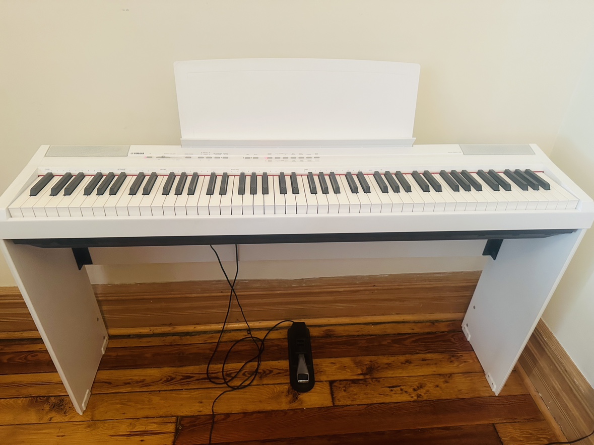 Yamaha 88-key electronic piano.