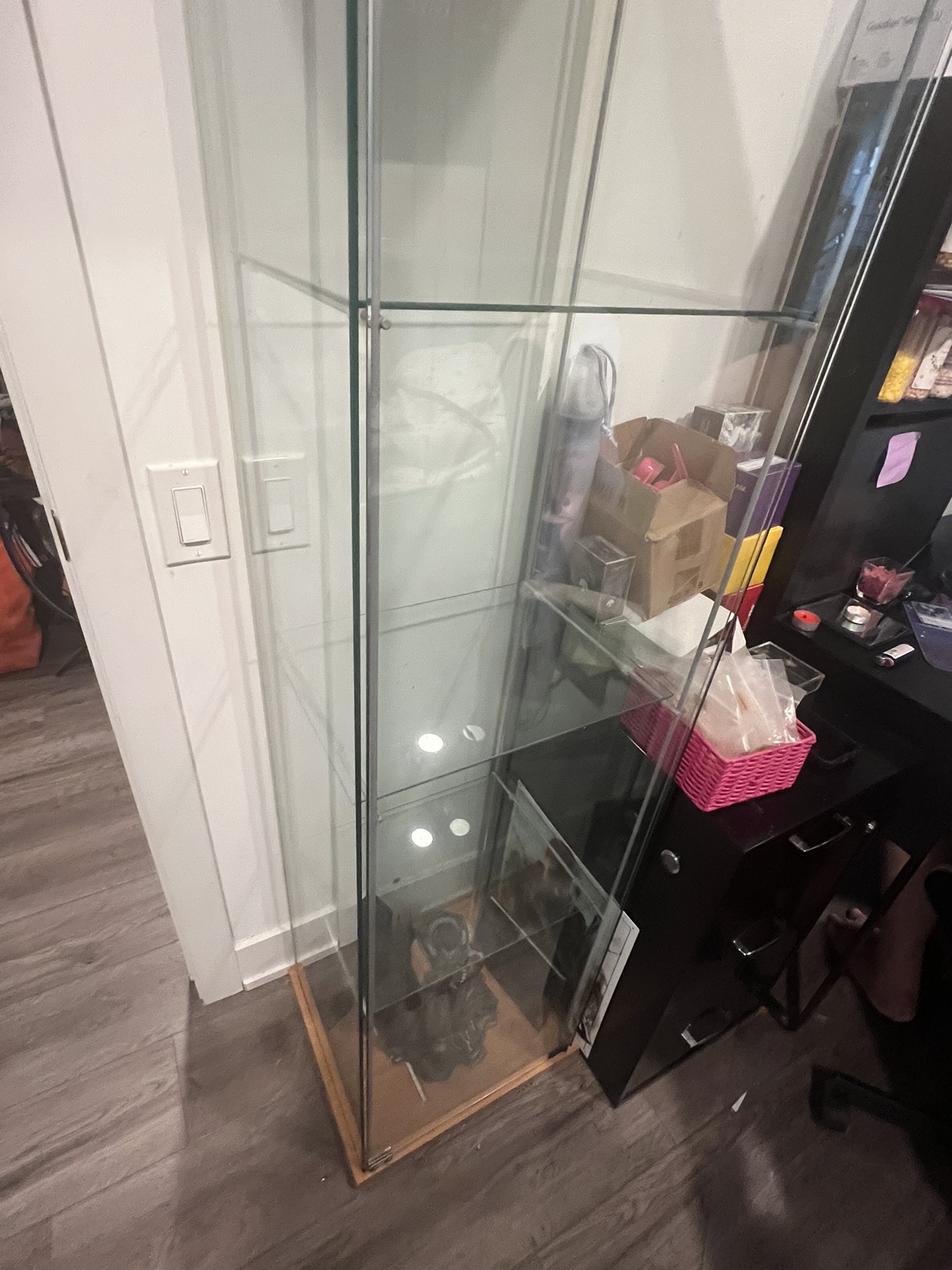 4 tier glass cabinet