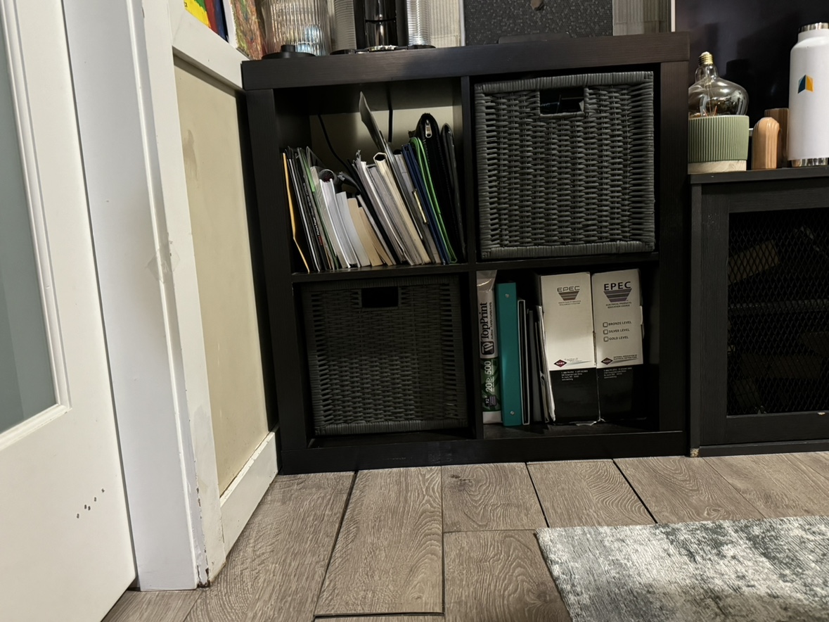 Black Ikea Cube with Wooven Baskets ⚽️