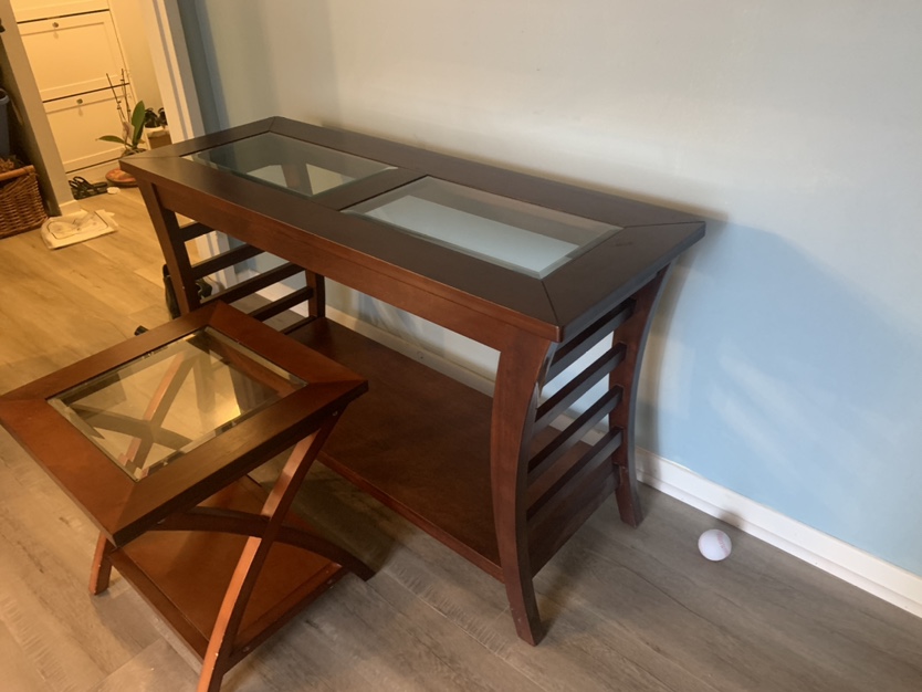 Living room furniture  sofa table and side table